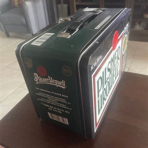 pilsner urquell metal box|Unboxing a Pilsner Urquell beer collectible lunch box .